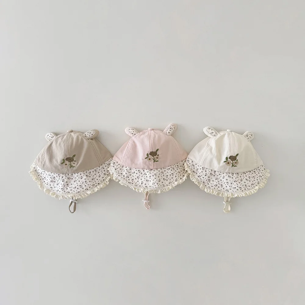 Gorra de sol estilo coreano para bebé niña, diseño delicado