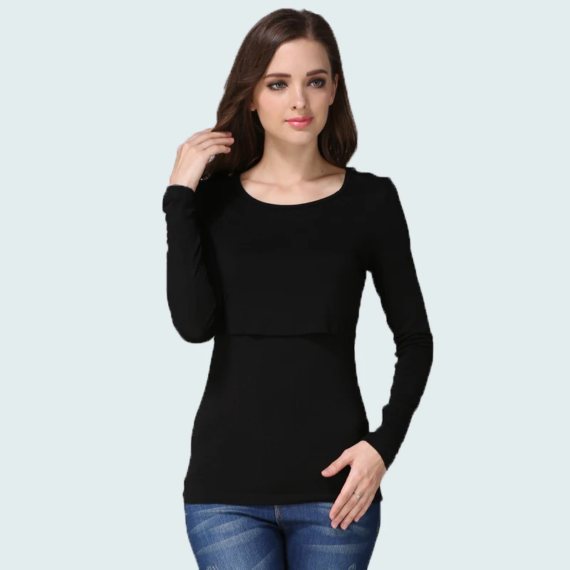 Camiseta de lactancia de manga larga con cuello redondo lifting - imagen 5