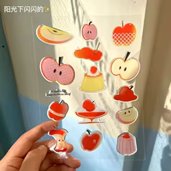 Pegatinas infantiles impermeables de manzana autoadhesivas