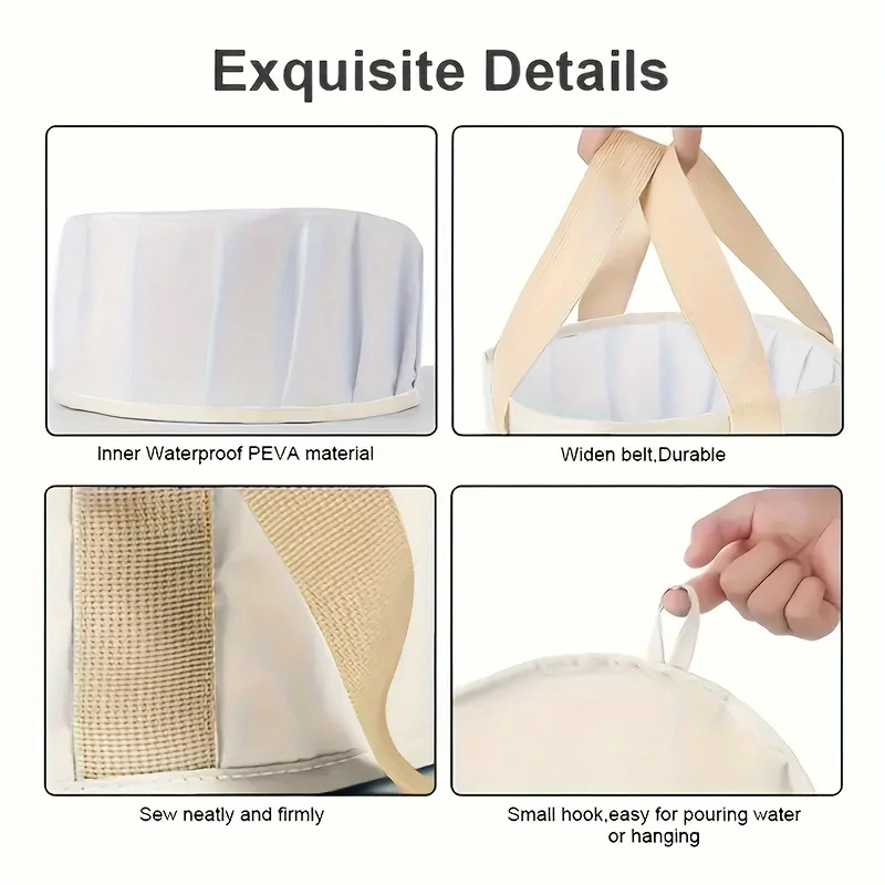 Bañera plegable portátil con asas para viaje y hogar - imagen 5