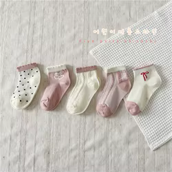 Calcetines finos de verano para niña – Arco princesa, tobillo corto escolar