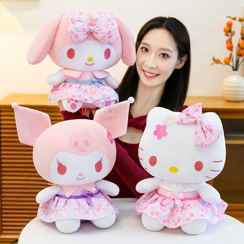 Peluche suave de Hello Kitty y Kuromi Sanrio, para niños - imagen 2