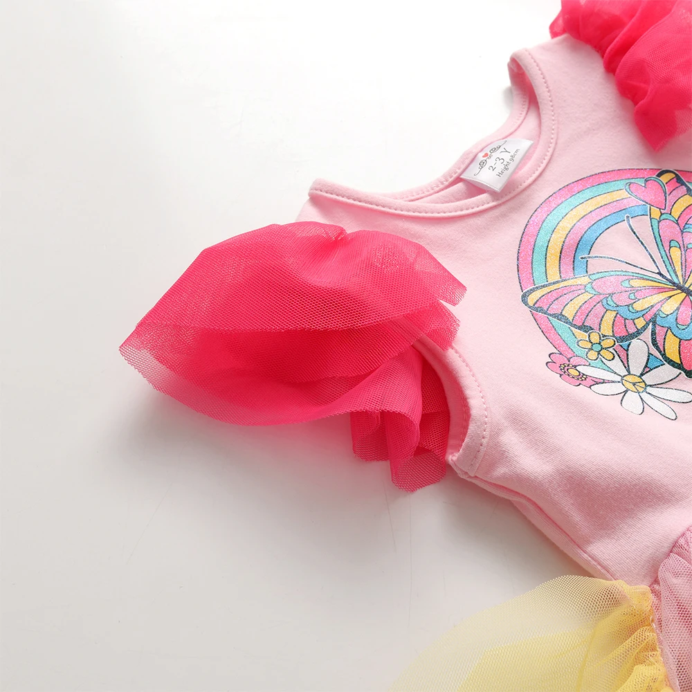 DXTON vestido princesa verano niña volantes sin mangas lujo fiesta - imagen 4