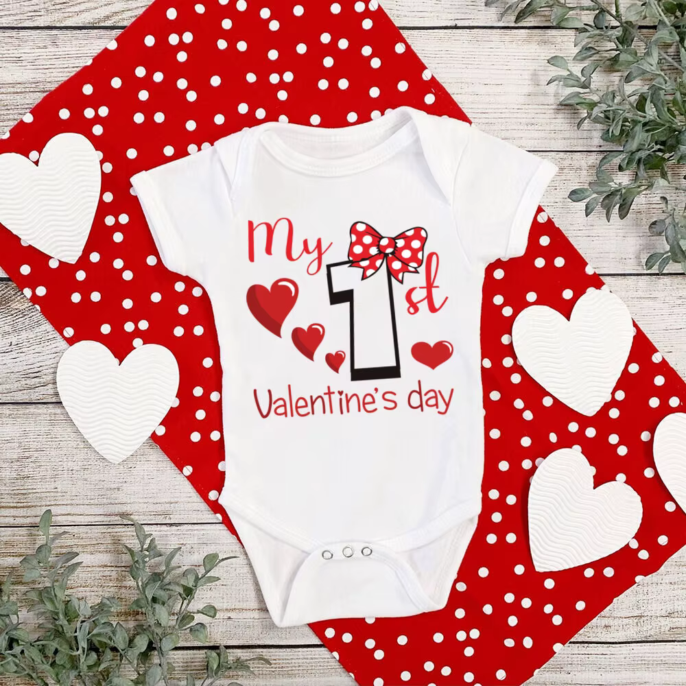 Body estampado San Valentín – Manga corta recién nacido - imagen 2
