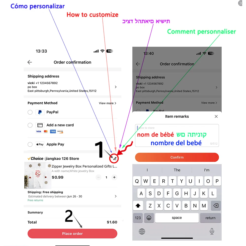 Mameluco de Navidad personalizado con nombre para bebé - imagen 5