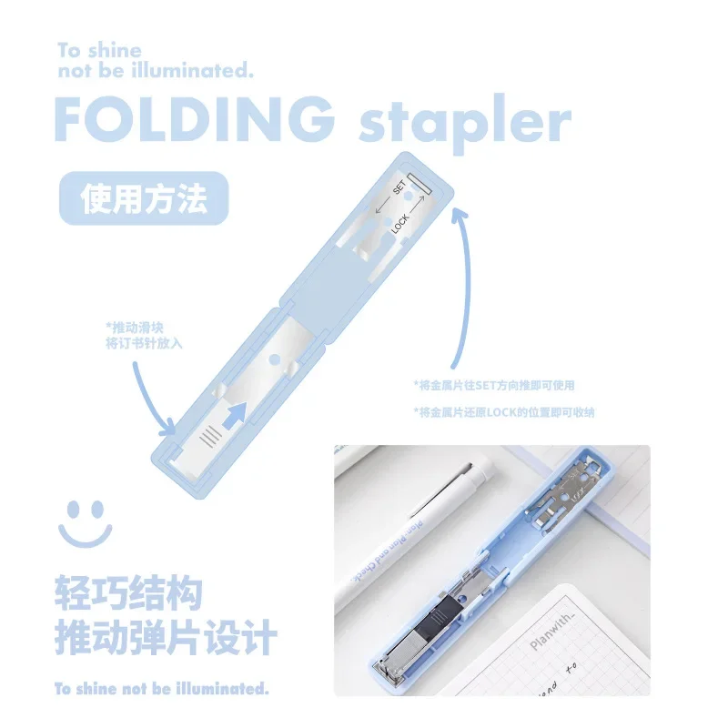 Mini grapadora escolar para niños – Plegable y resistente - imagen 2