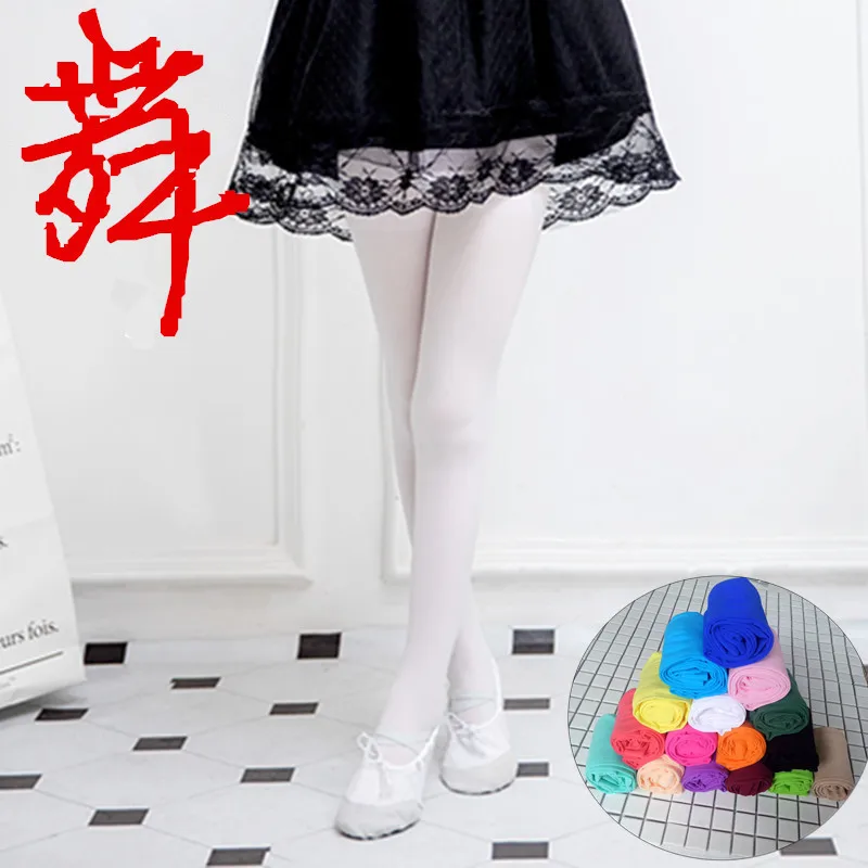 Pantimedias de ballet terciopelo para niñas – Blancas y negras - imagen 2