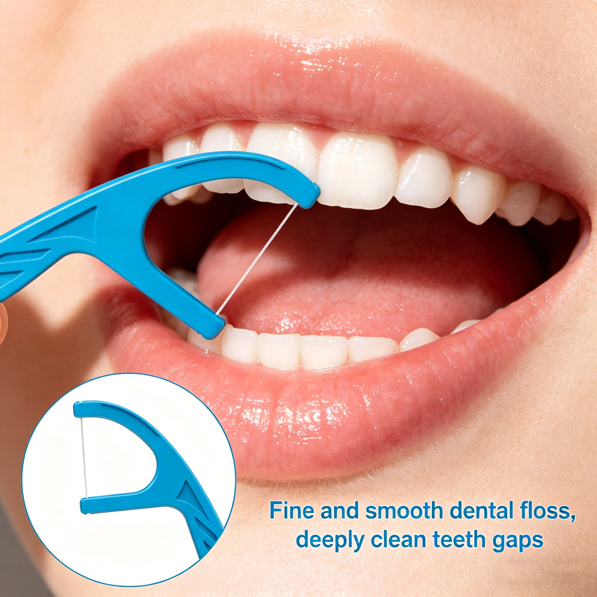 Palillos de hilo dental infantiles de menta – cabeza ancha - imagen 5