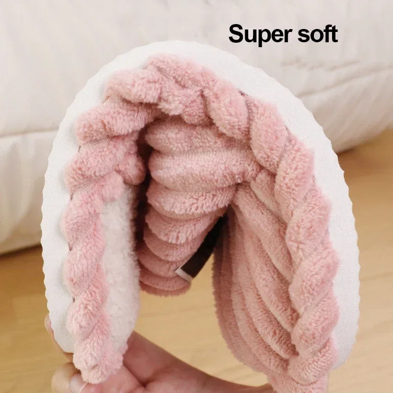 Zapatillas de invierno de pana cálidas antideslizantes para casa - imagen 3