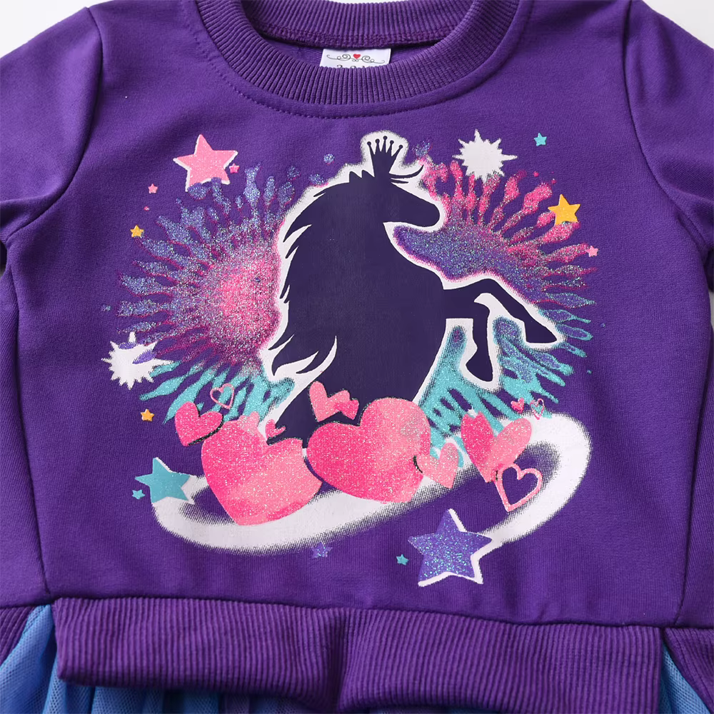 DXTON Vestido Invierno Niña Malla Retazos Princesa - imagen 4
