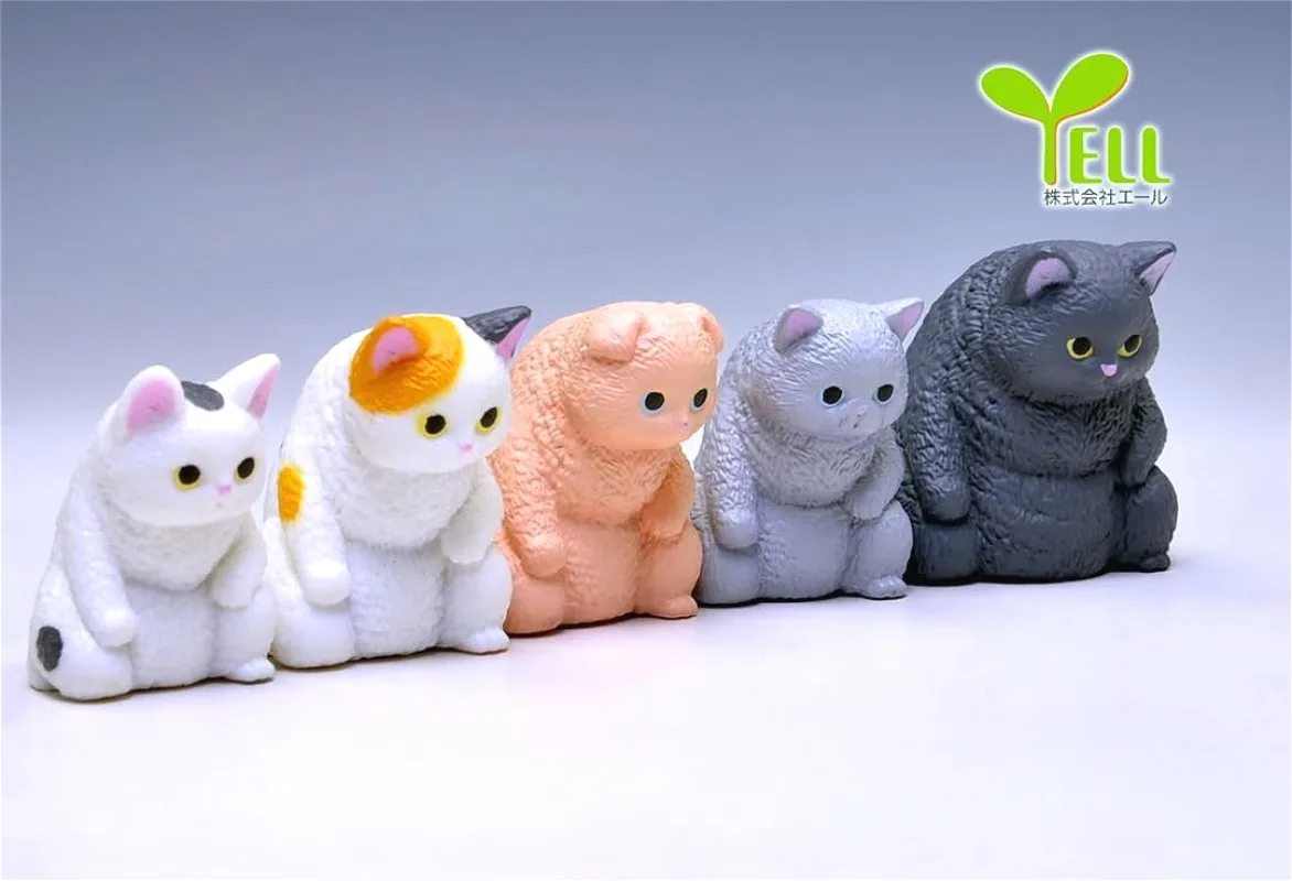 Figuras de gatos de cápsula Yell – diseño tierno atigrado y calicó - imagen 3