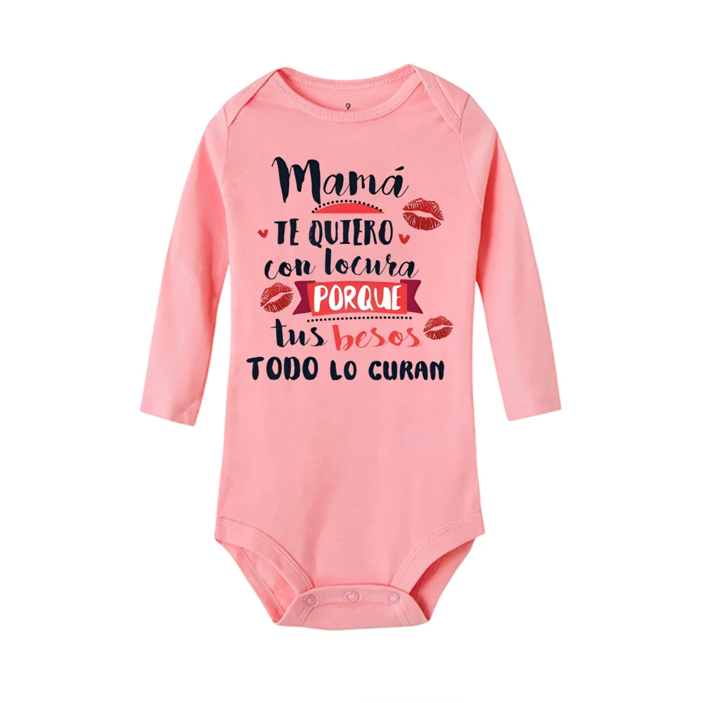 Pelele de bebé manga corta estampado – Dulce mensaje para mamá