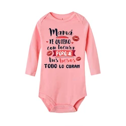 Pelele de bebé manga corta estampado – Dulce mensaje para mamá