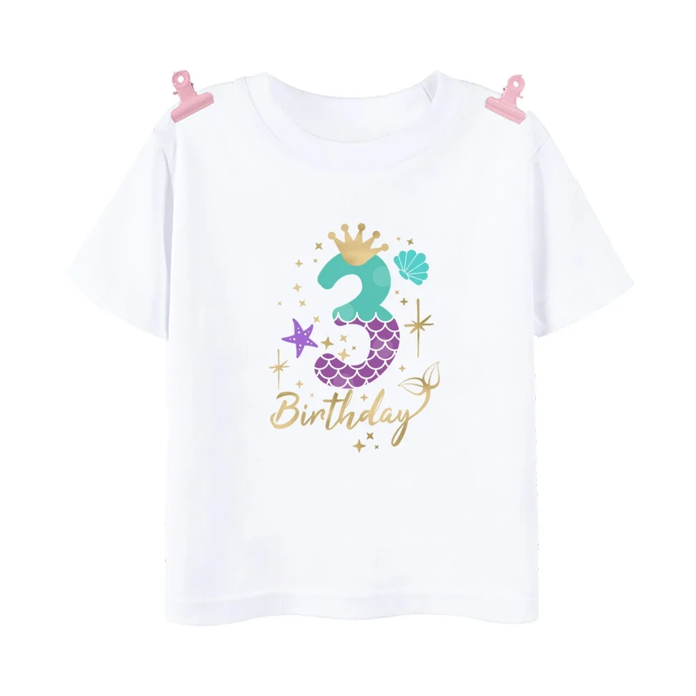 Camiseta de cumpleaños para niñas con estampado marino 1-9 años - imagen 3