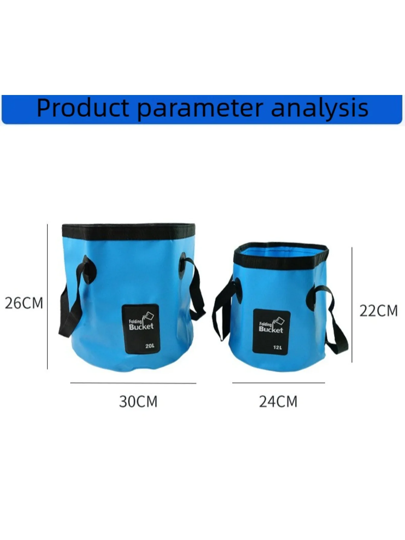 Cubo plegable de lona portátil para agua y almacenamiento exterior - imagen 2