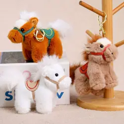 Llavero de peluche de caballo estilo vintage chino, suave