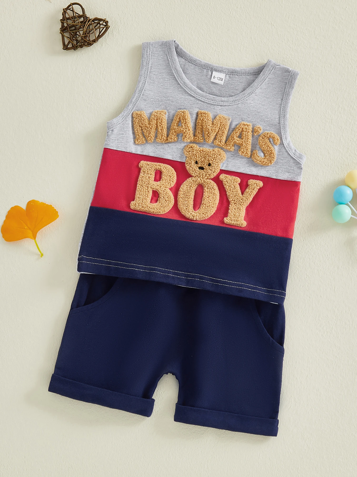 Vista del diseño con letras y oso
