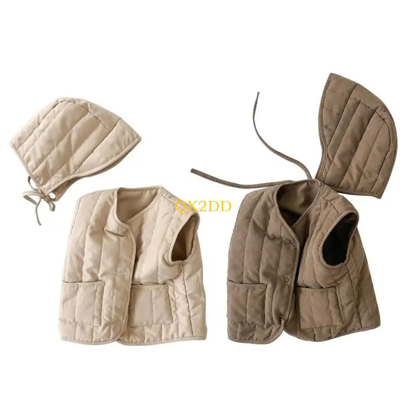 Chaleco de algodón con gorro para niño – Temporada otoño invierno
