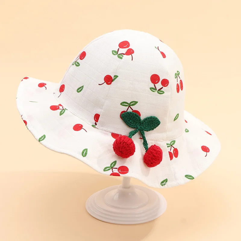 MILANCEL Sombrero pescador veraniego con cerezas para bebé - imagen 4
