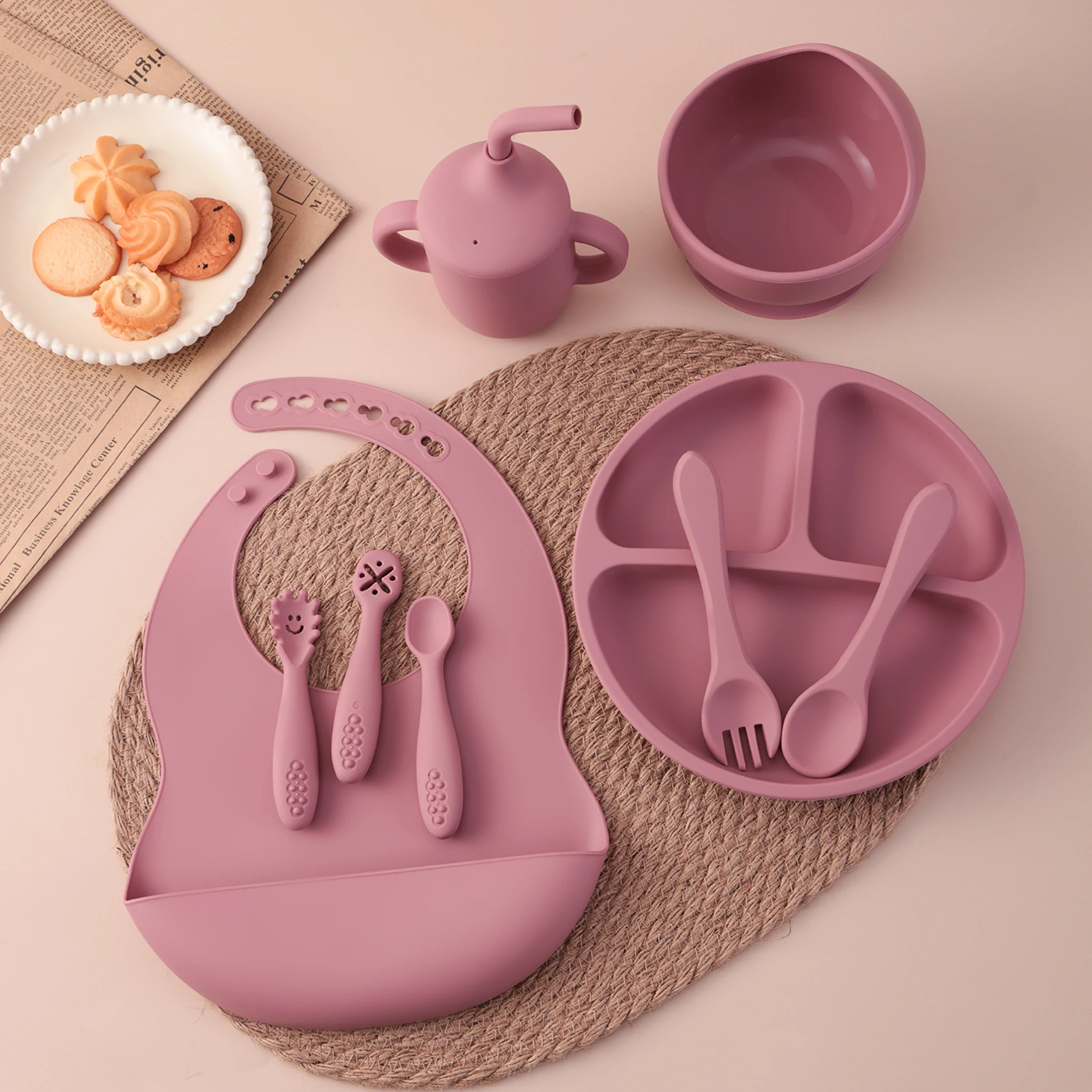 Juego de alimentación bebé en silicona con succión sin BPA - imagen 4