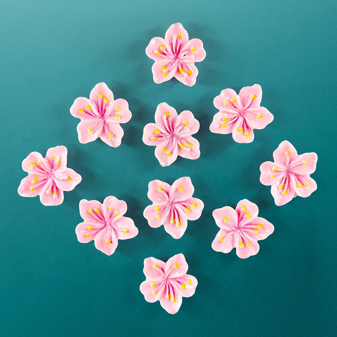Iman de nevera flor cerezo rosa - Decoracion artesanal de cocina - imagen 2