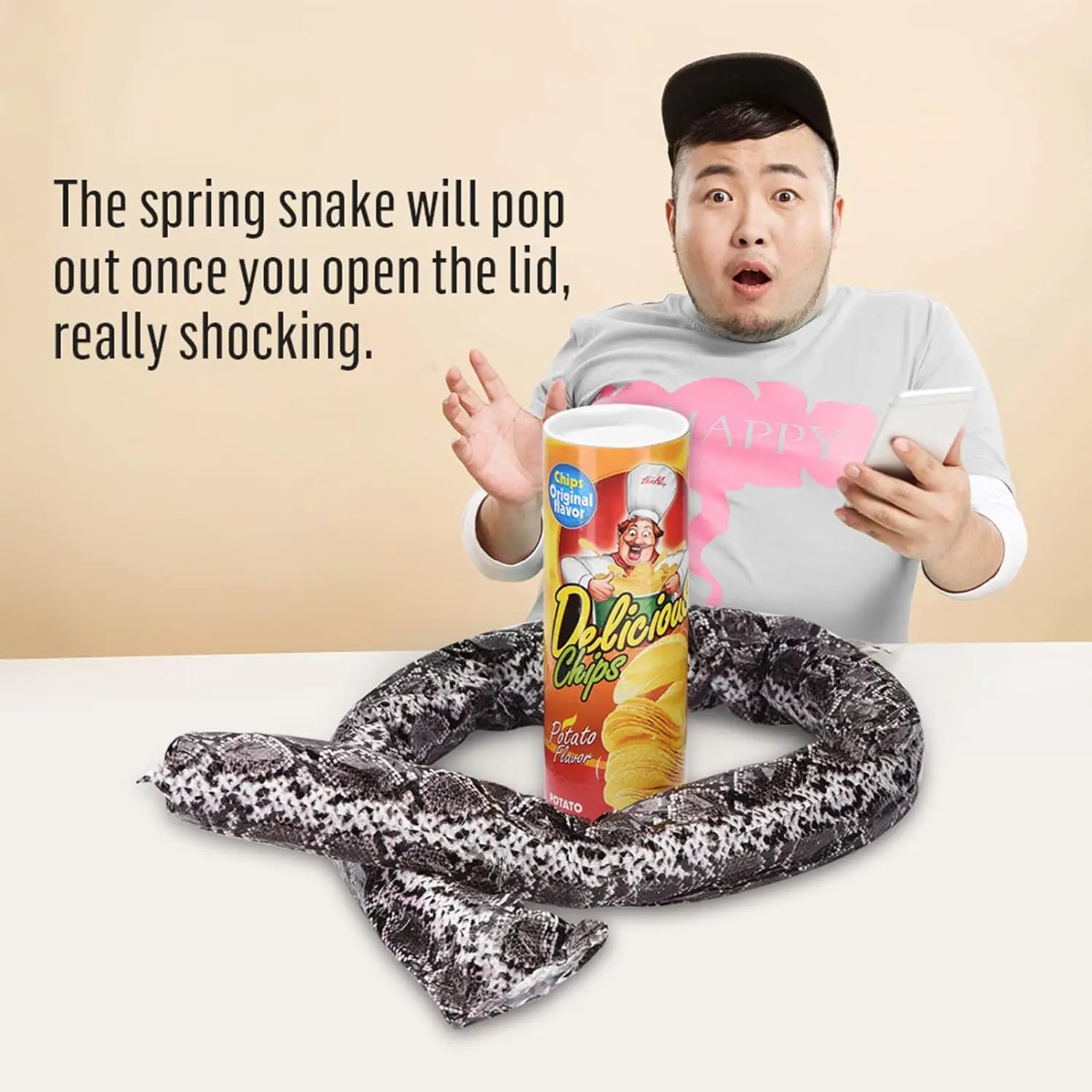 Juguete serpiente saltarina en lata para bromas y fiesta - imagen 4