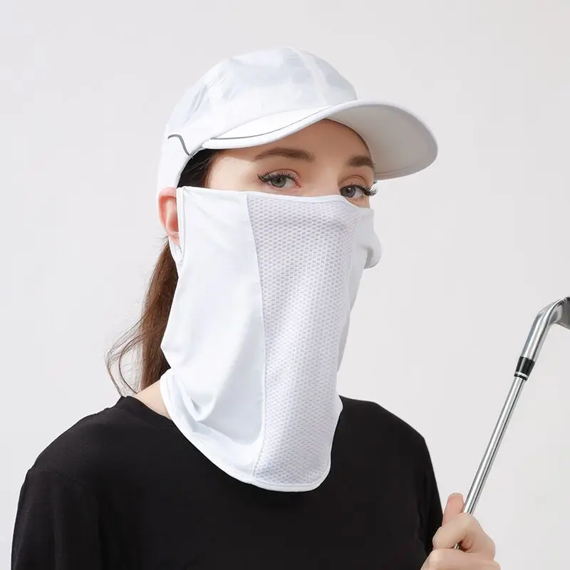 Pañuelo facial con protección UV transpirable de malla cubre cuello