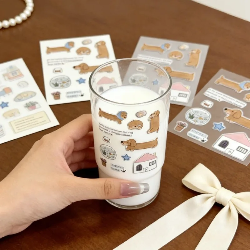 Pegatinas de perro salchicha transparentes de gel minimalistas - imagen 2