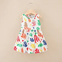 Vestido de verano para niña sin mangas con estampado floral