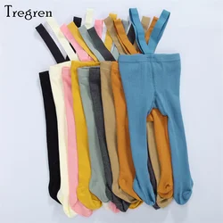 Tregren pantimedias bebé con tirantes – mallas punto acanalado