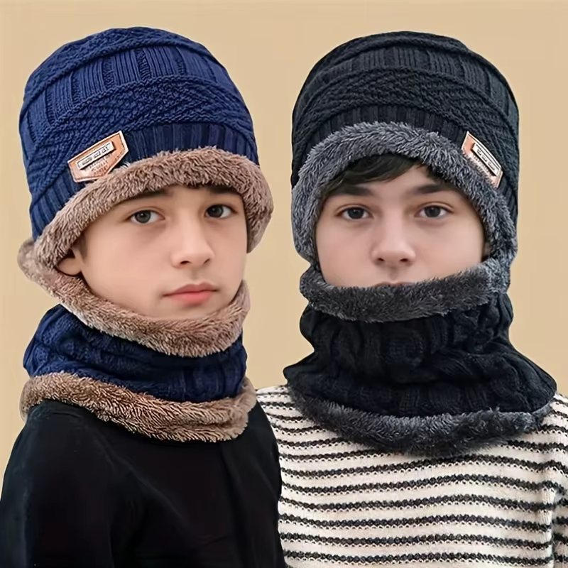 Gorro de punto cálido para niños y niñas – Otoño e invierno - imagen 5
