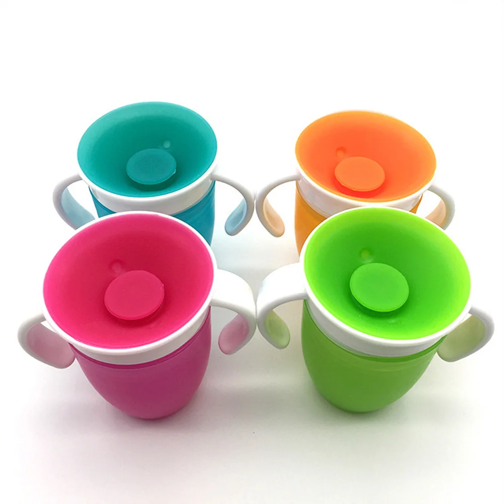 Vaso entrenador antivolcadura de silicona con asas para bebé – Aprendizaje sin messes - imagen 2