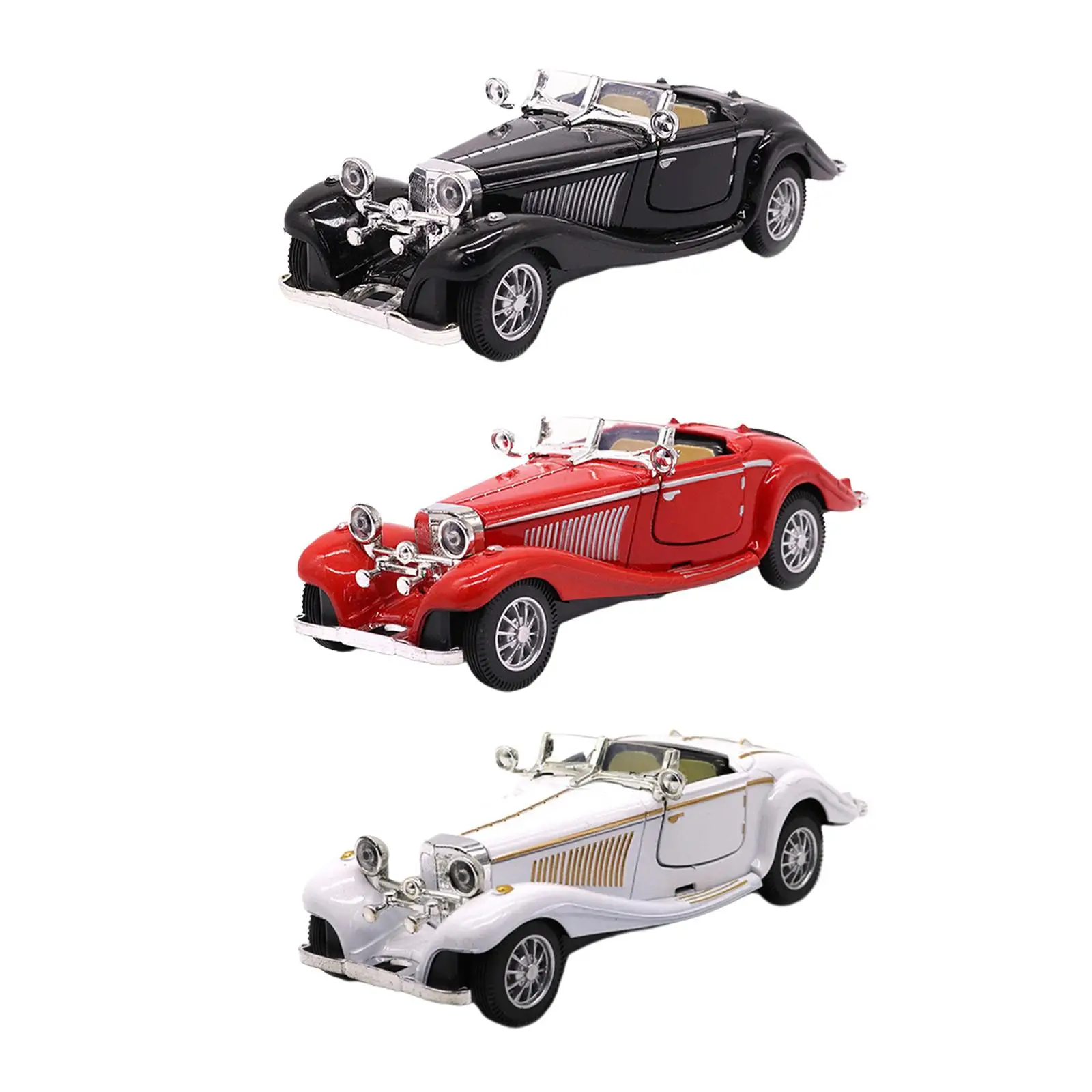 Coche clásico de metal con puertas y retroceso para decoración - imagen 5