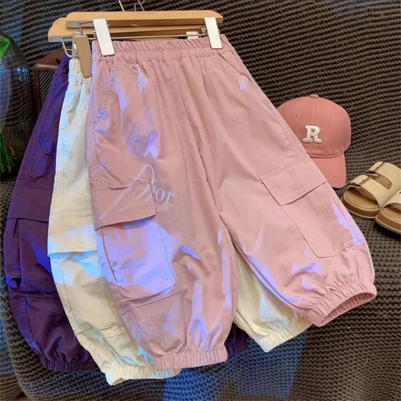 Pantalones de chándal finos sueltos para niños y niñas