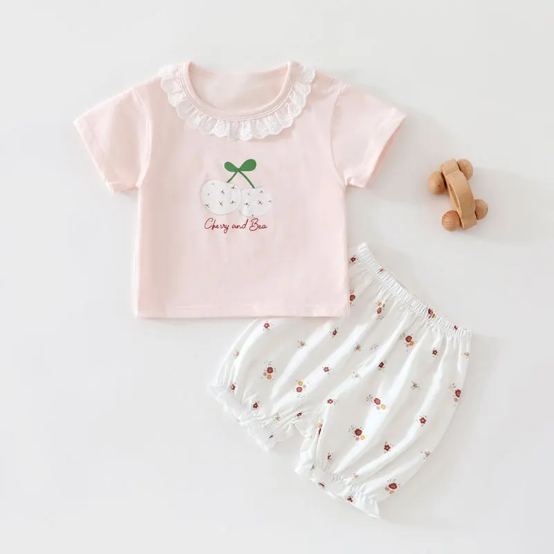 MILANCEL conjunto de verano para bebé transpirable con flores - imagen 3