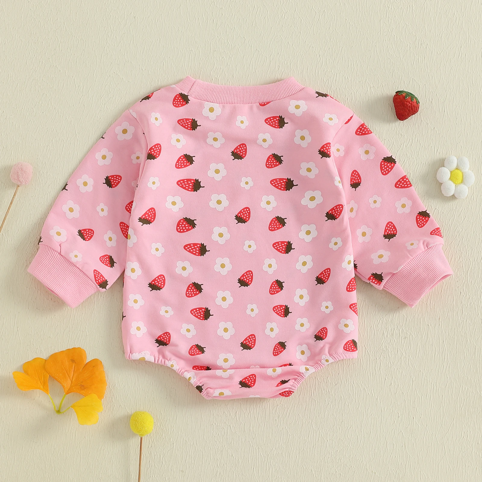 Tregren pelele niña de manga larga con estampado floral de fresa - imagen 5