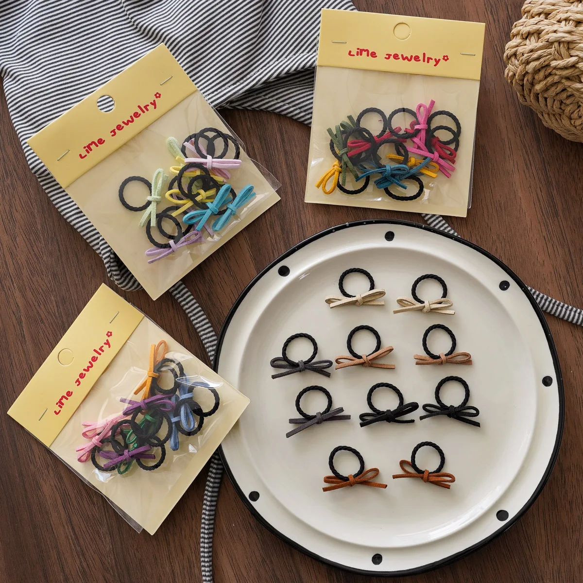 Diademas elásticas con lazo colorido para bebés y niñas