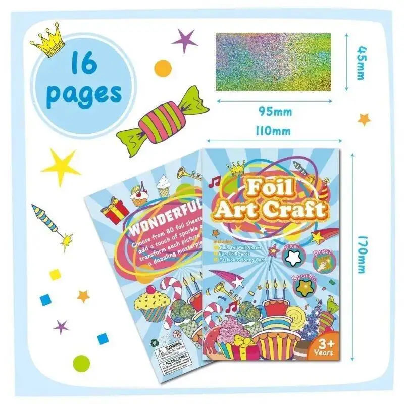 Libro de pegatinas de dibujos animados para manualidades y arte - imagen 5