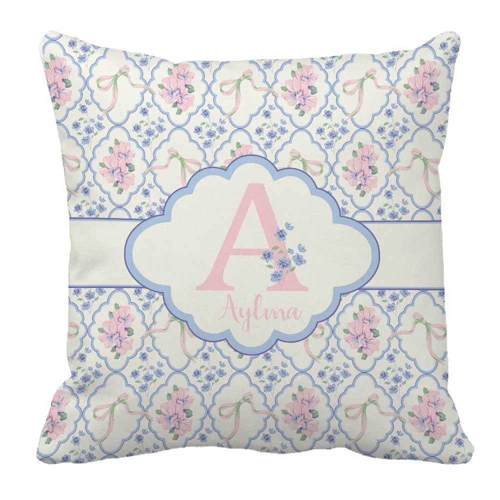 LVYZIHO Juego de cama para cuna floral con nombre personalizado - imagen 3