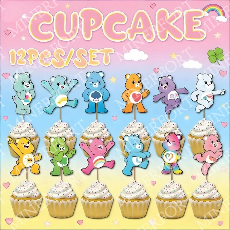 Decoración de cupcakes Care Bears para fiestas infantiles en casa - imagen 2