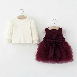 MILANCEL conjunto de invierno acolchado con vestido sin mangas y lazo