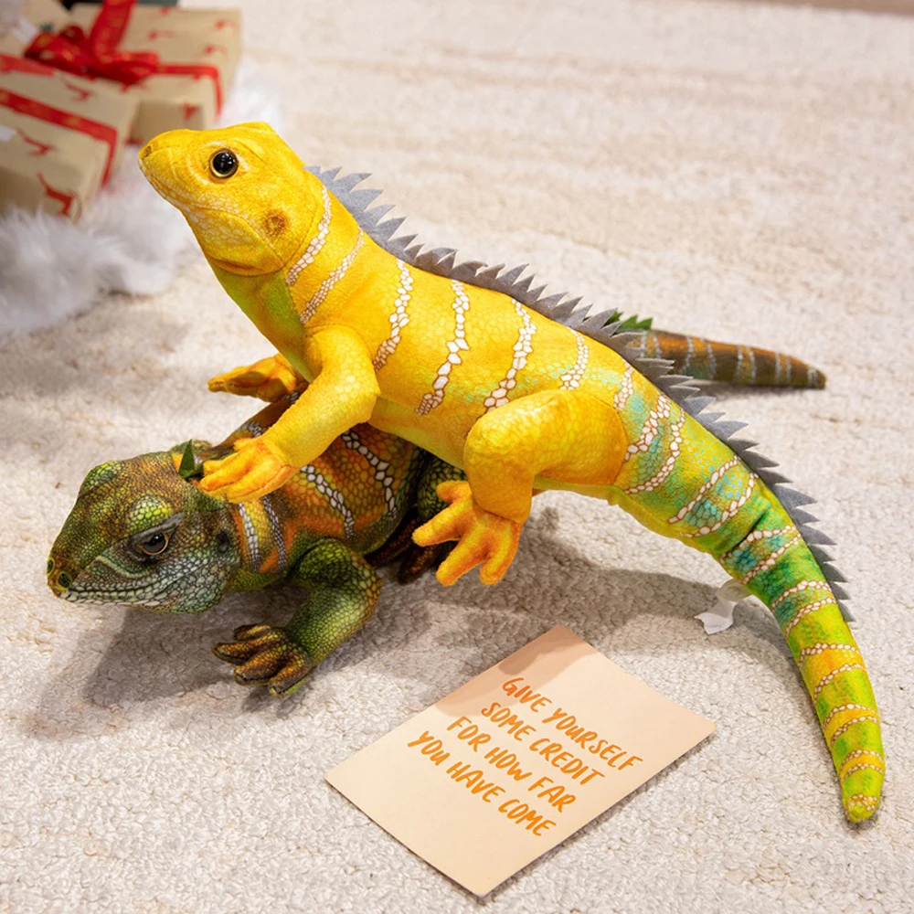 Peluche lagarto tropical realista y suave, regalo zoológico
