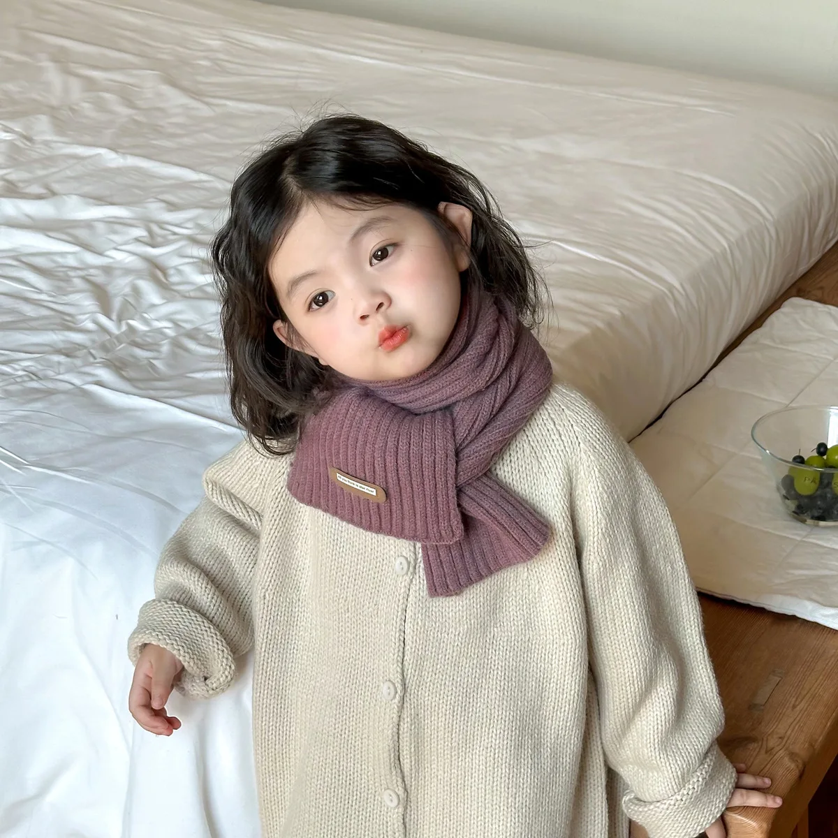 Bufanda coreana para niños con tejido suave y estilo Ins