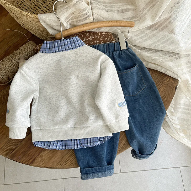 Conjunto niño otoño: camiseta solapa y vaqueros - imagen 5
