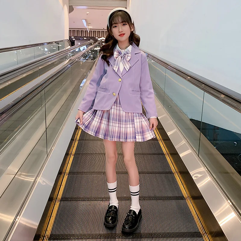 Conjunto de niña estilo universitario primavera-otoño falda plisada - imagen 2