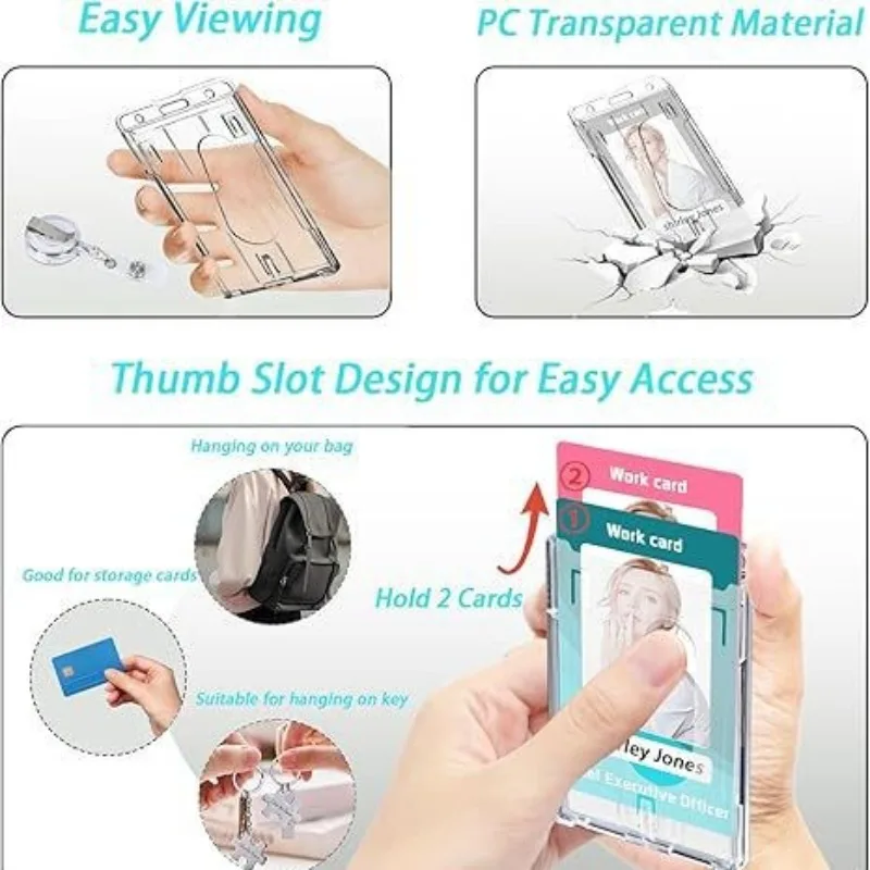 Portatarjetas de identificación con carrete retráctil transparente - imagen 2