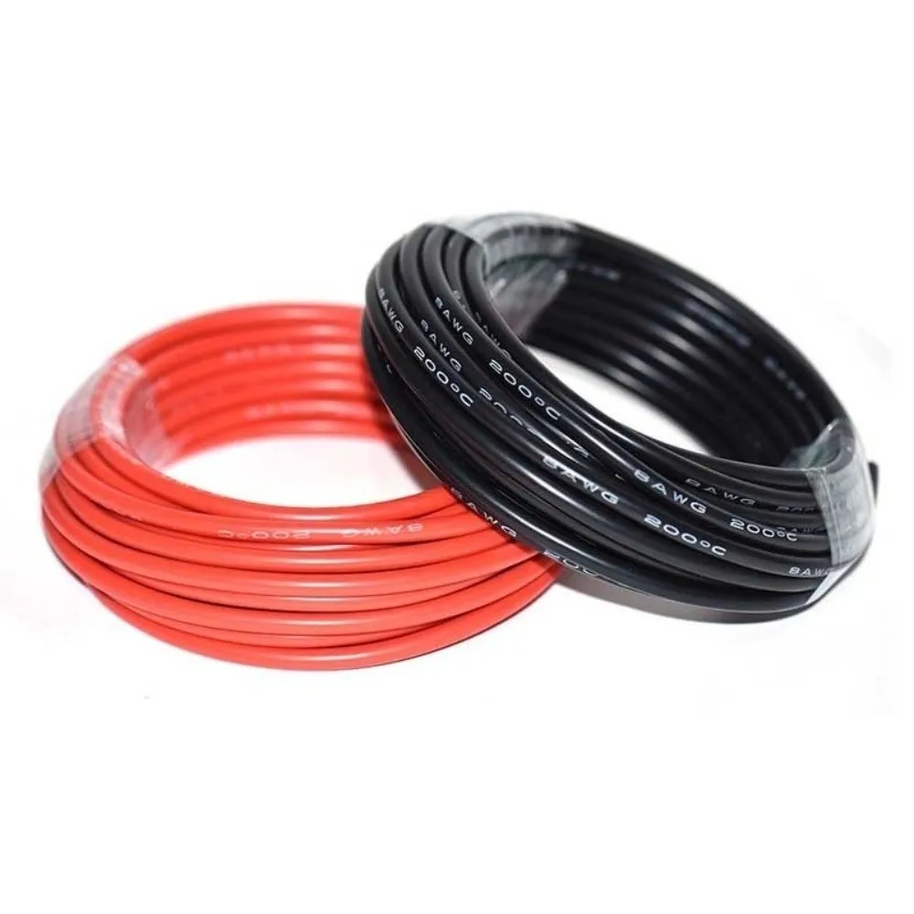 Pack de cables de batería rojo y negro