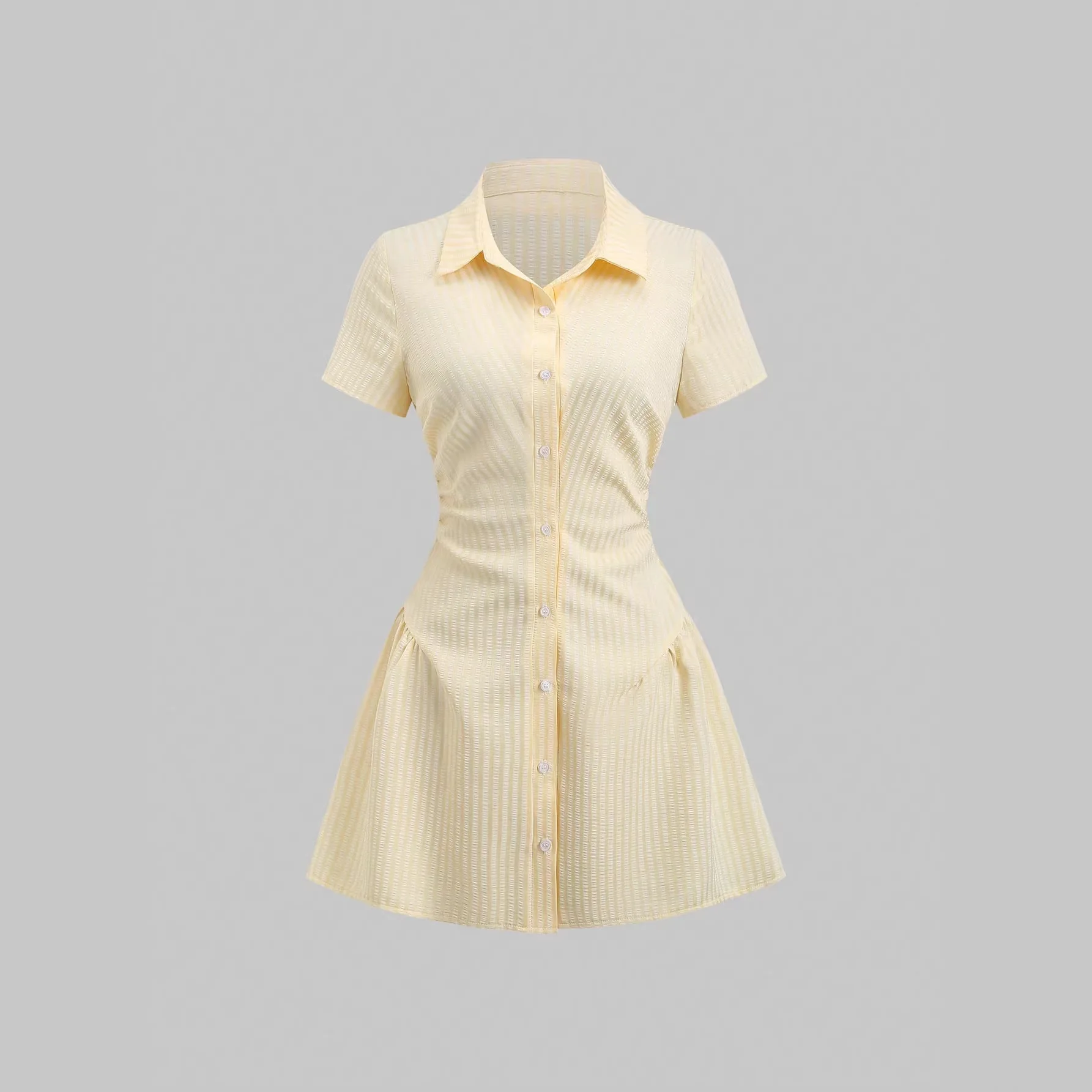 Vestido de verano para niña con mangas abullonadas y falda plisada - imagen 3