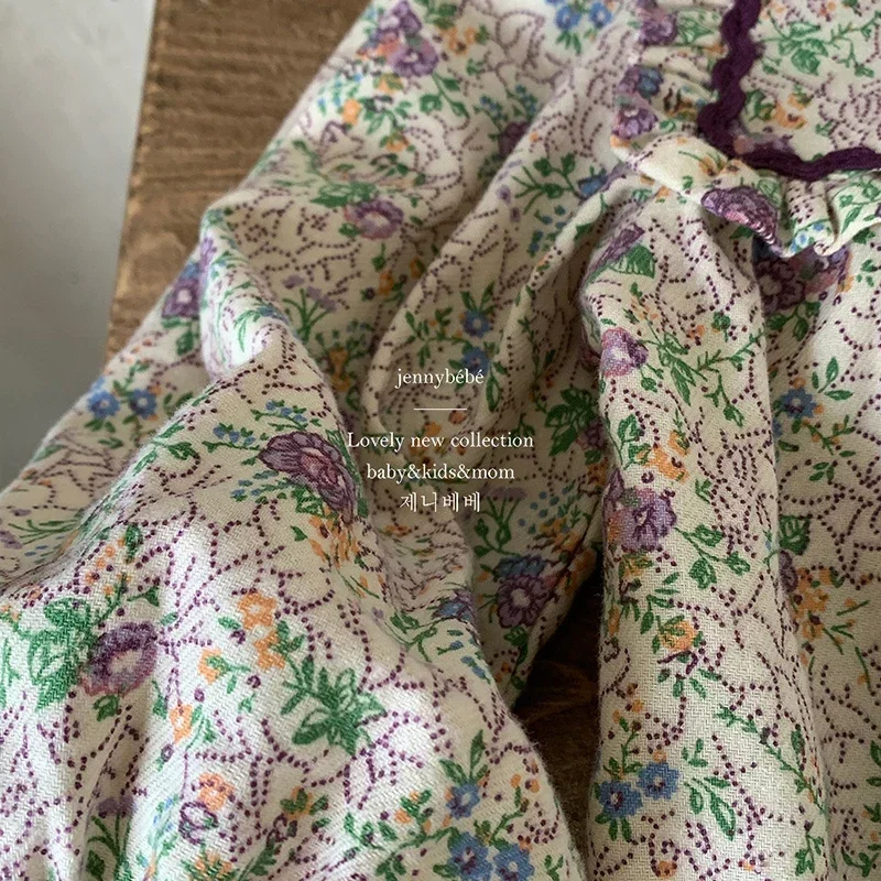 Vestido niña floral de primavera manga larga estilo vintage - imagen 3