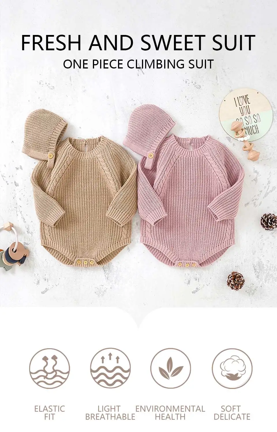 Body de bebé en otoño - manga larga tono neutro